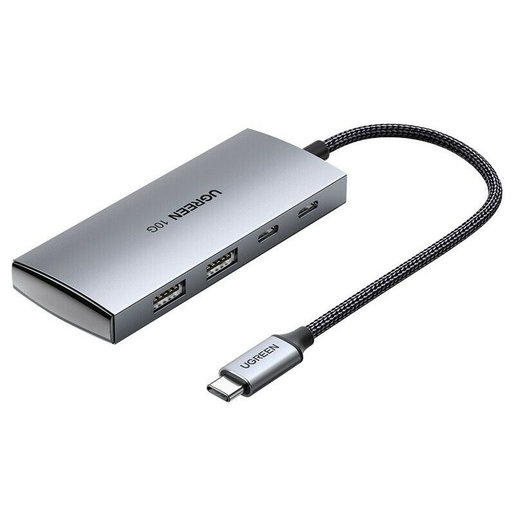 Адаптер UGREEN CM480, USB-C to 2×USB 3.1+2×USB-C, серый (30758_)