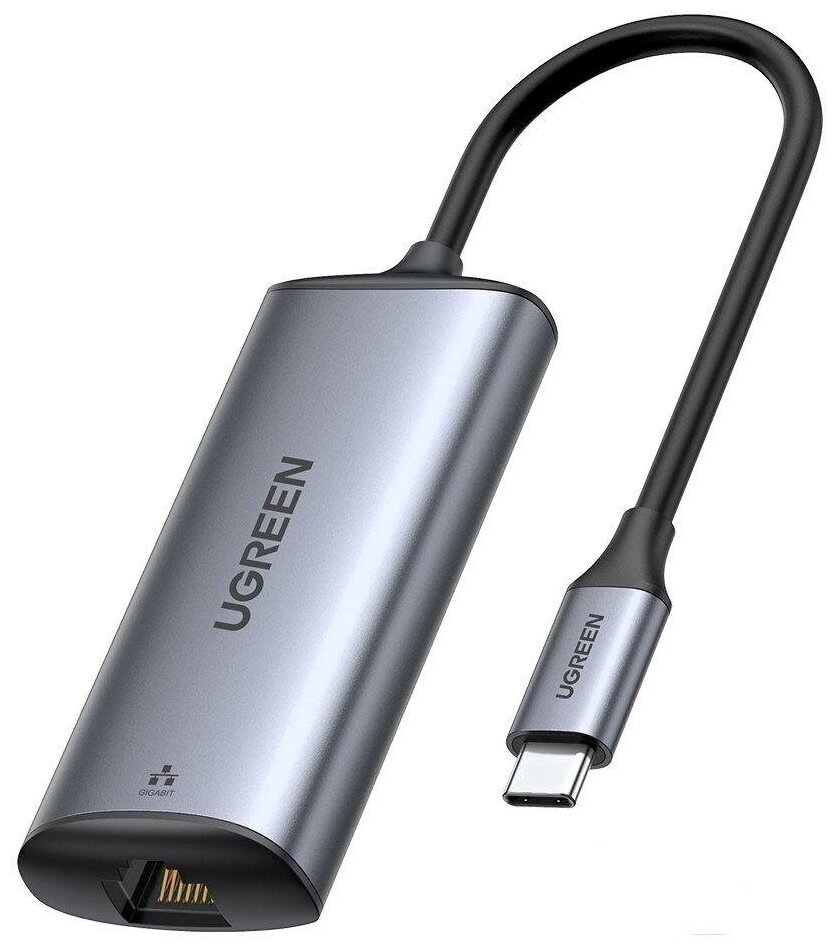 Адаптер UGREEN CM275, USB-C to RJ45 2.5G, серый (70446)