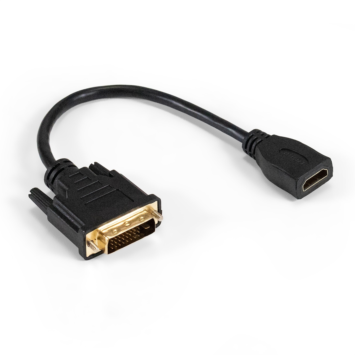 

Кабель-переходник (адаптер) DVI-D(25M)-HDMI(19F), 20 см, черный Exegate EX-CC-HDMIF-DVIM-0.15 (EX294675RUS), EX-CC-HDMIF-DVIM-0.15
