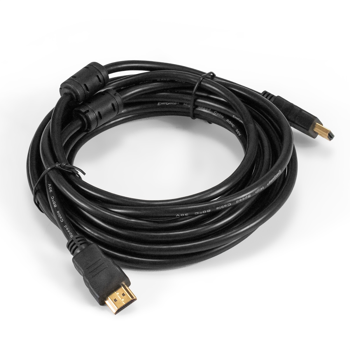 

Кабель HDMI(19M)-HDMI(19M) v1.4b, ферритовый фильтр, 5 м, черный Exegate EX-CC-HDMI-5.0F (EX294691RUS), EX-CC-HDMI-5.0F