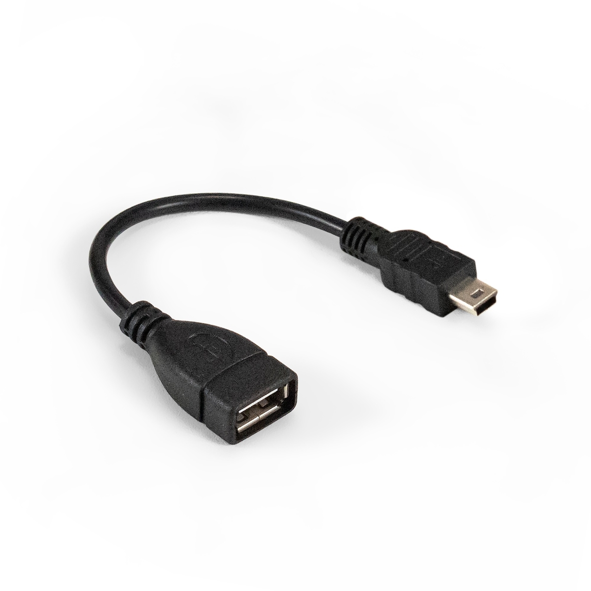 Кабель-переходник (адаптер) USB 2.0(Af)-Mini USB 2.0(Bm), OTG, 15 см, черный, Exegate EX-OTG-USB2-AFminiBM5P-0.15 (EX294759RUS) - фото 1