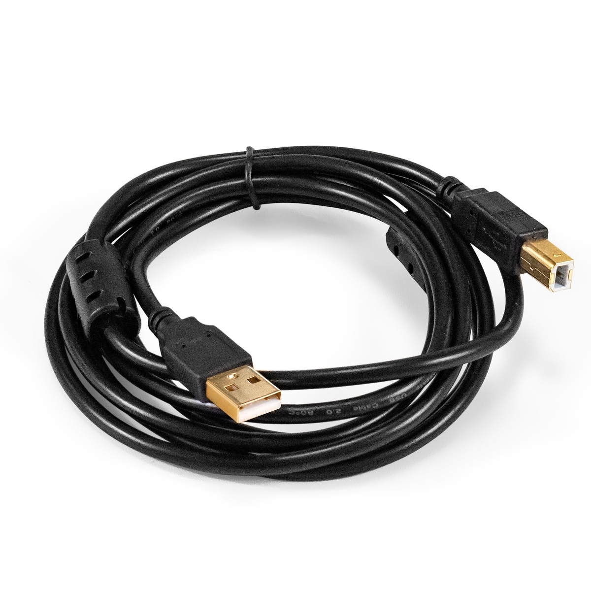 Кабель USB(Am)-USB(Bm), 2 м, черный, Exegate EX-CCF-USB2-AMBM-2.0