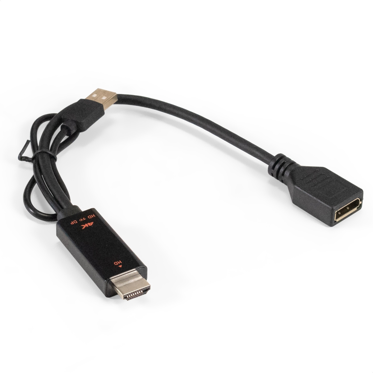 Конвертер ExeGate EX-A-HDMIM-DPFU2, HDMI(M)/USB 2.0(AM)-DisplayPort(F), черный