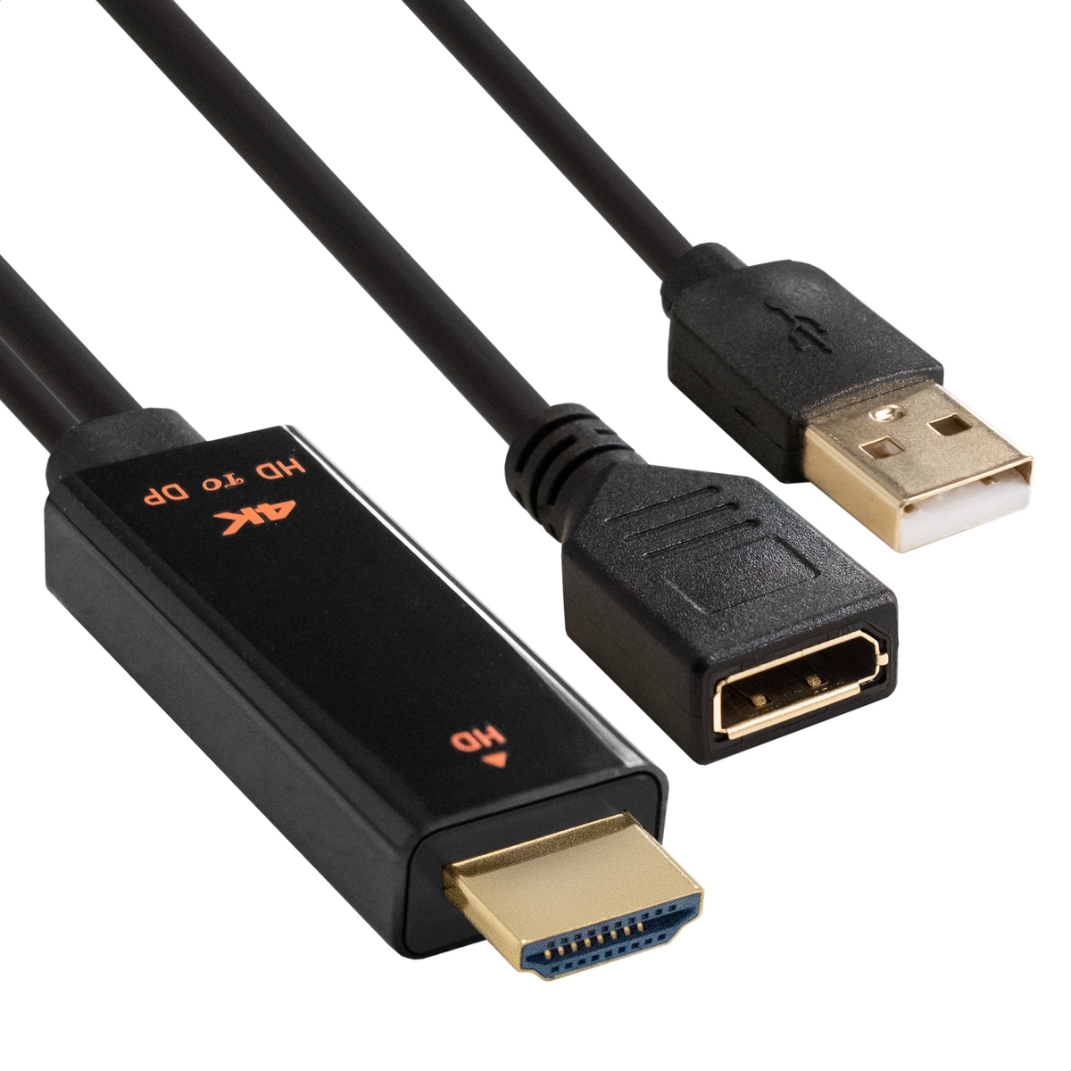 Конвертер HDMI(19M)/USB(AM)-DisplayPort(20F), 15 см ExeGate EX-A-HDMIM-DPFU2, (EX294714RUS)