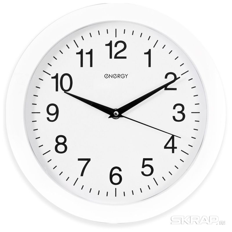 

Настенные часы ENERGY ЕС-01, 1xAA, круглые, белый (009301), ЕС-01