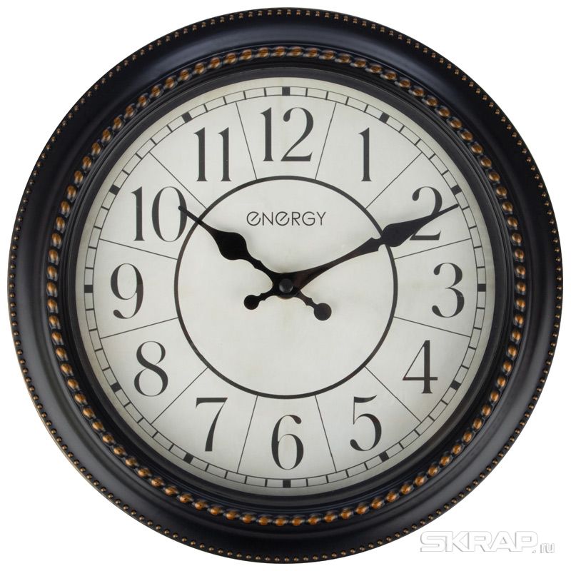 Настенные часы ENERGY ЕС-118, 1xAA, круглые, черный (009492)
