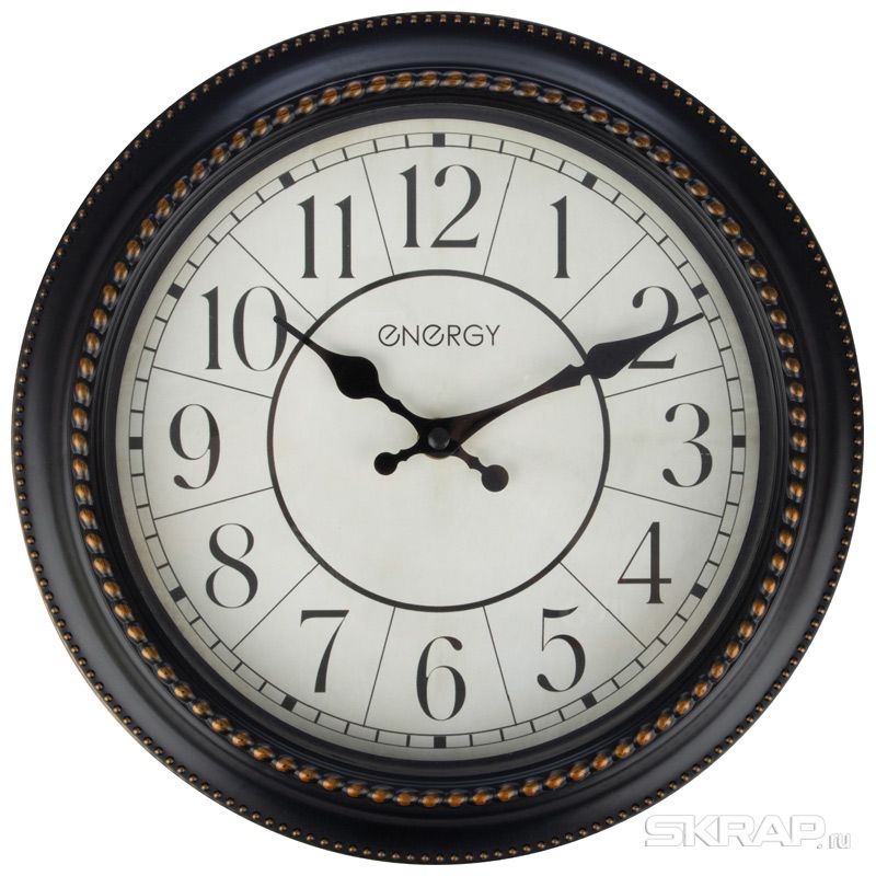

Настенные часы ENERGY ЕС-118, 1xAA, круглые, черный (009492), ЕС-118