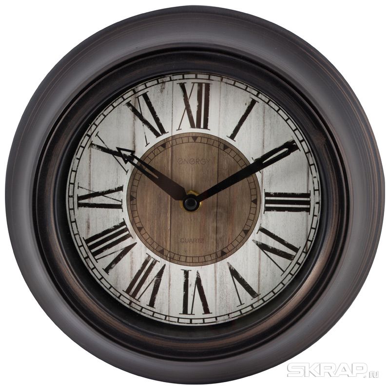 Настенные часы ENERGY ЕС-142, 1xAA, круглые, черный (102260)