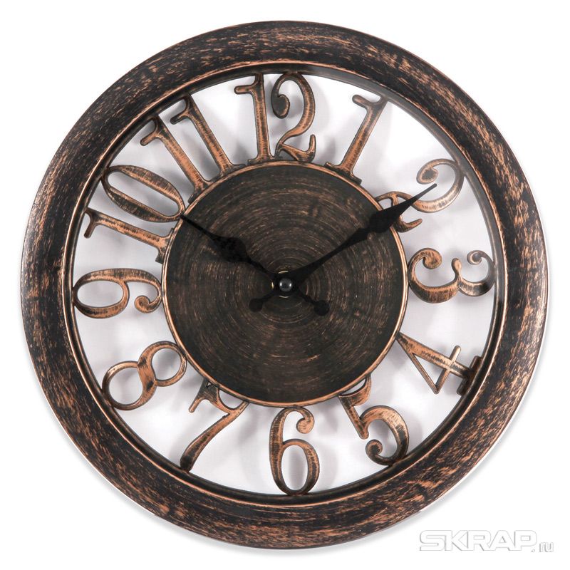 Настенные часы Engy ЕС-16, 1xAA, круглые, бронзовый (009316)