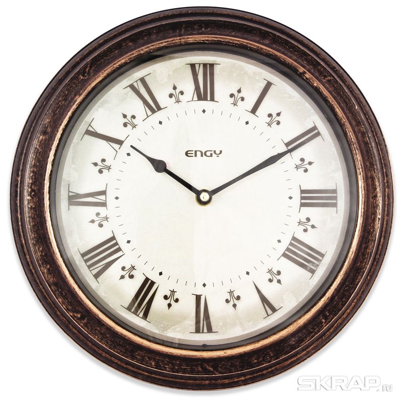 Настенные часы Engy ЕС-19, 1xAA, круглые, бронзовый (009319)