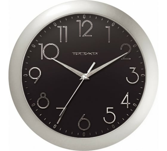 Настенные часы Troyka, 1xAA, круглые, серебристый (11170182)