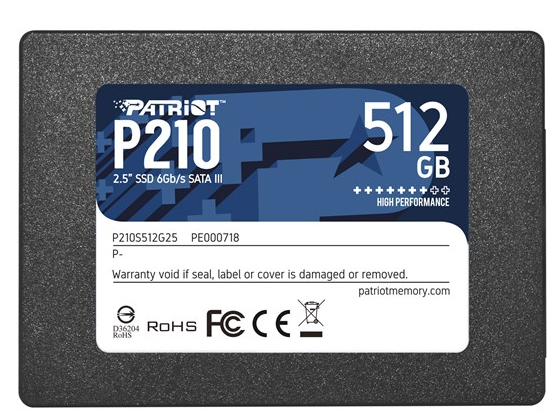 Твердотельный накопитель (SSD) Patriot 512Gb P210, 2.5", SATA3 (P210S512G25) б/у наработка 1 час