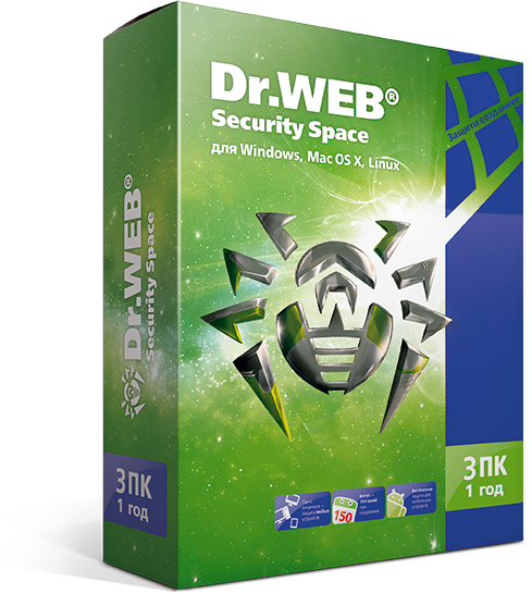 Антивирус Dr.Web Security Space КЗ, базовая лицензия, Russian, лицензий 1, на 3 ПК, на 12 месяцев, BOX (AHW-B-12M-3-A2/BHW-B-12M-3-A3)