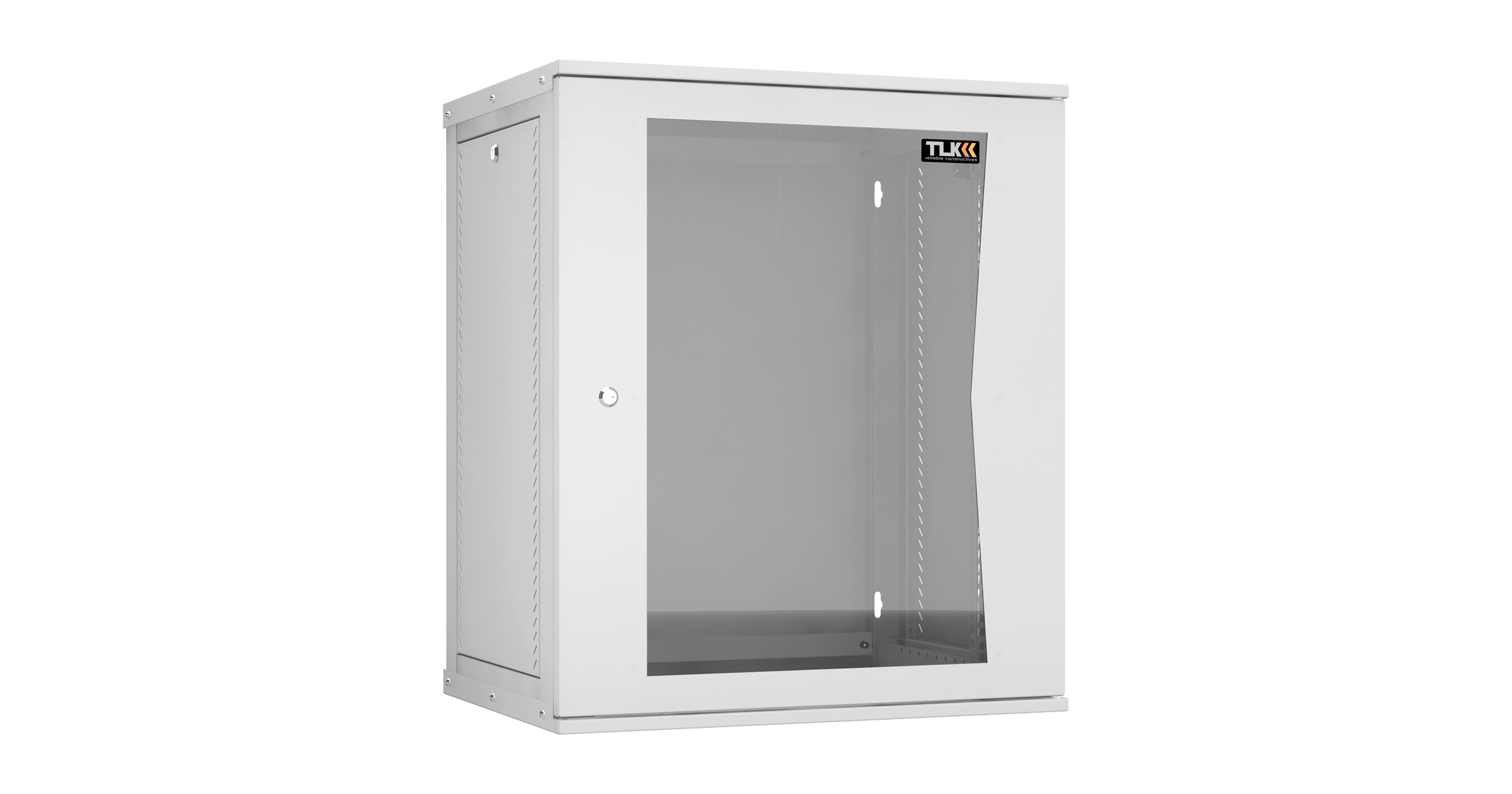 Шкаф телекоммуникационный настенный 15U 600x450 мм, стекло, серый, разборный, TLK TWI TWI-156045-R-G-GY