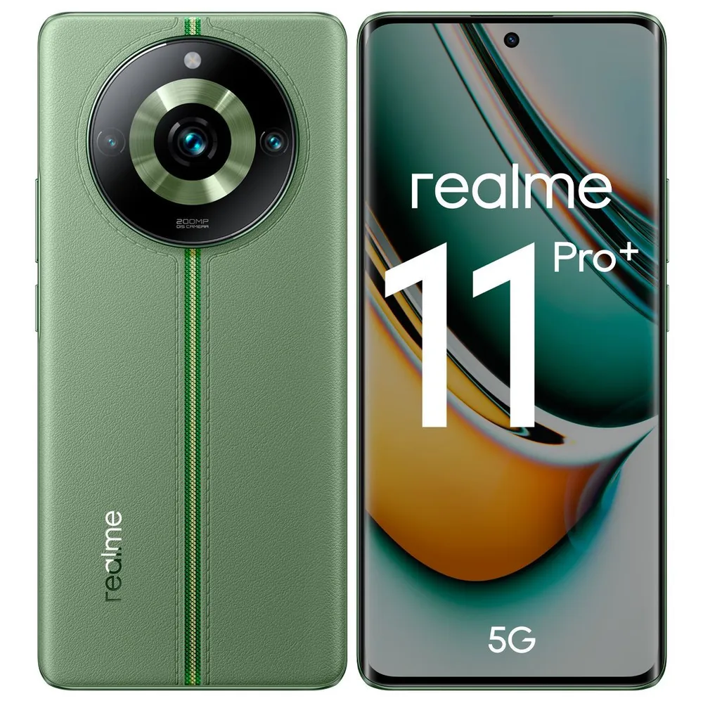 

Смартфон Realme 11 Pro+, 6.7" 1080x2400 AMOLED, MediaTek Dimensity 7050, 12Gb RAM, 512Gb, 3G/4G/5G, NFC, Wi-Fi, BT, 3xCam, 2-Sim, 5000 мА⋅ч, USB Type-C, Android 13, зеленый (RMX3741), 11 Pro+