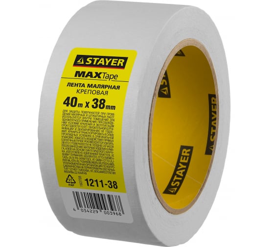 Клейкая лента малярная 3.8 см x 40 м, STAYER MAXTape