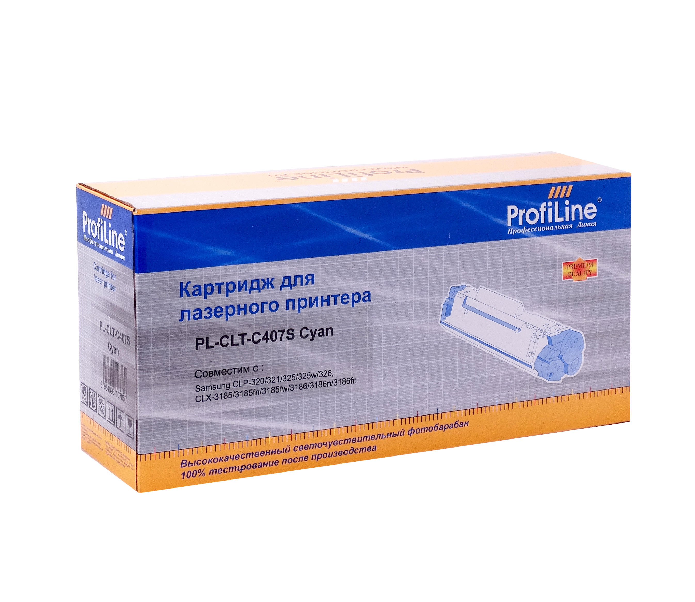 

Картридж ProfiLine PL-CLT-C407S для принтеров Samsung CLP-320/325/CLX-3180/3185 Cyan 1000 копий, Голубой