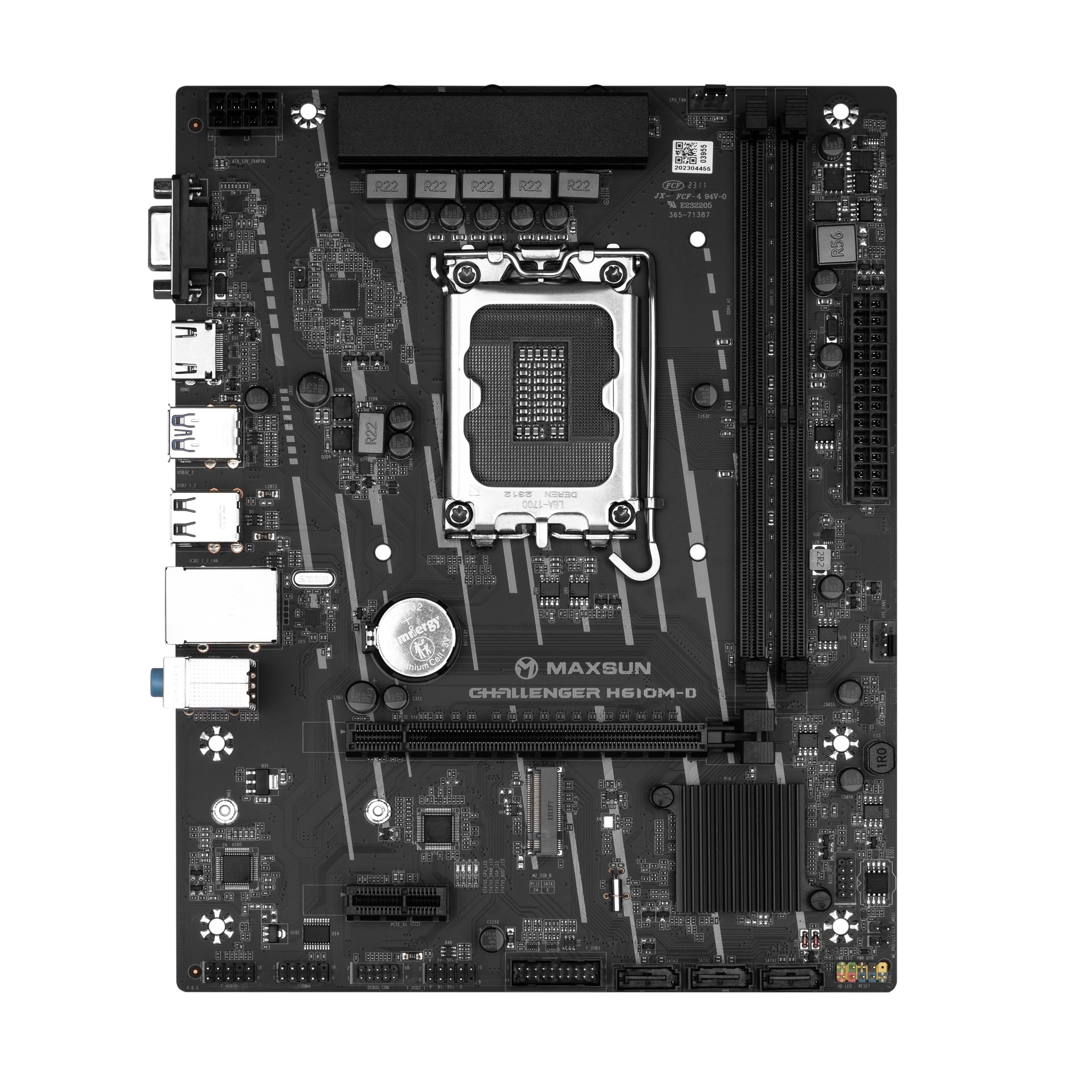 Материнская плата MaxSun Challenger H610M-D, Socket1700, Intel H610, mATX
