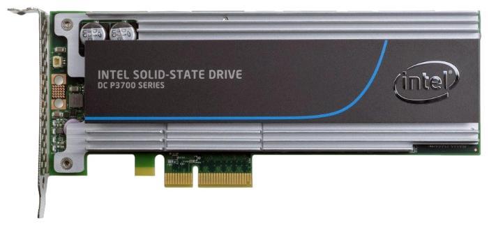 Твердотельный накопитель (SSD) Intel 400Gb P3700, SSDPEDMD400G401, PCI-E б/у, с внутреннего использования, следы эксплуатации, комплект: планка low-profile