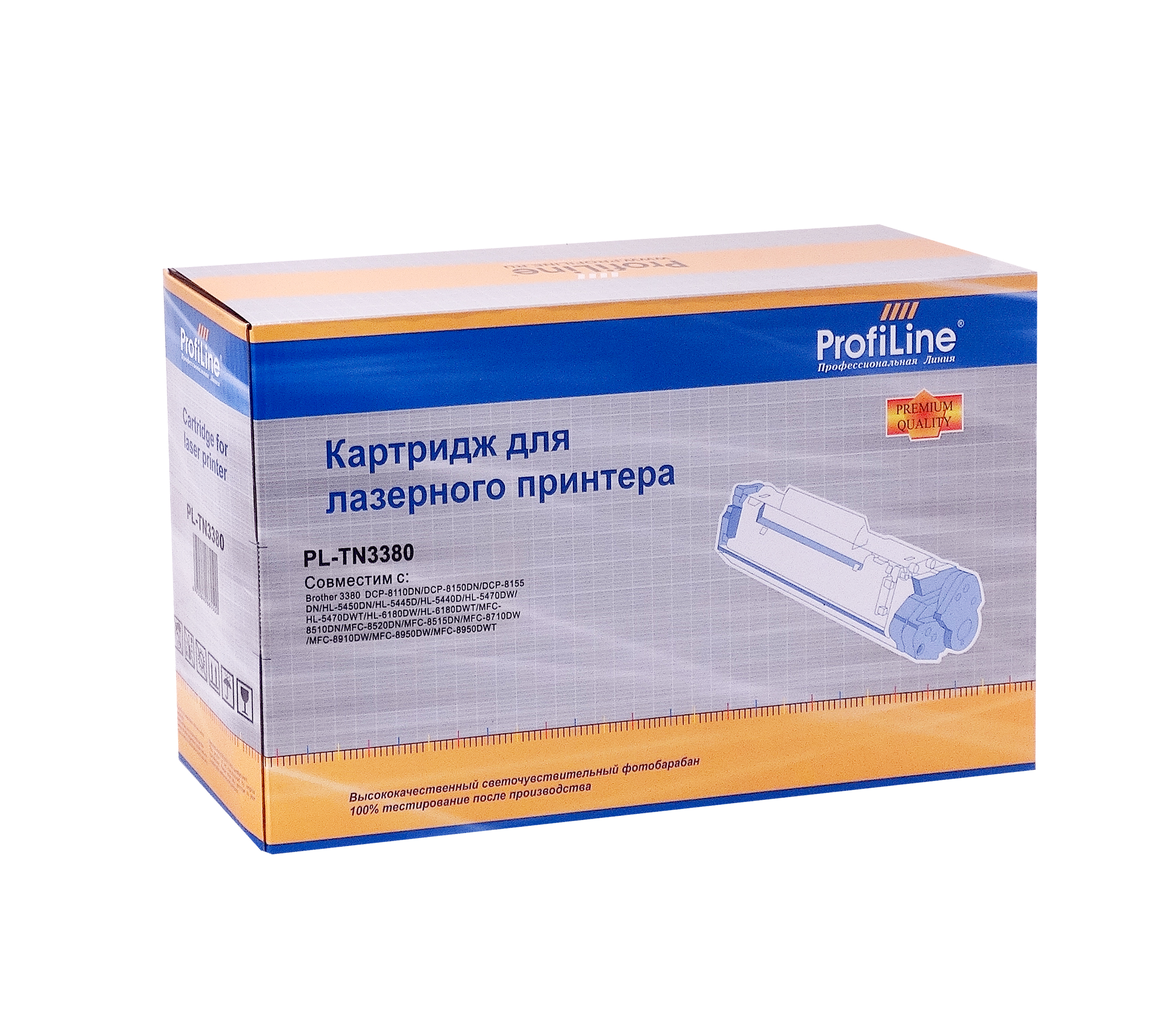 

Картридж лазерный ProfiLine PL-TN-3380 (TN-3380), черный, 8000 страниц, совместимый для Brother DCP-8110DN/8150DN/8155DN/HL-5450DN/5445D/5440D/5470DW/5470DWT/6180DW/6180DWT/MFC-8510DN/8520DN/8515DN/8710DW/8910DW/8950DW/8950DWT/8810DW