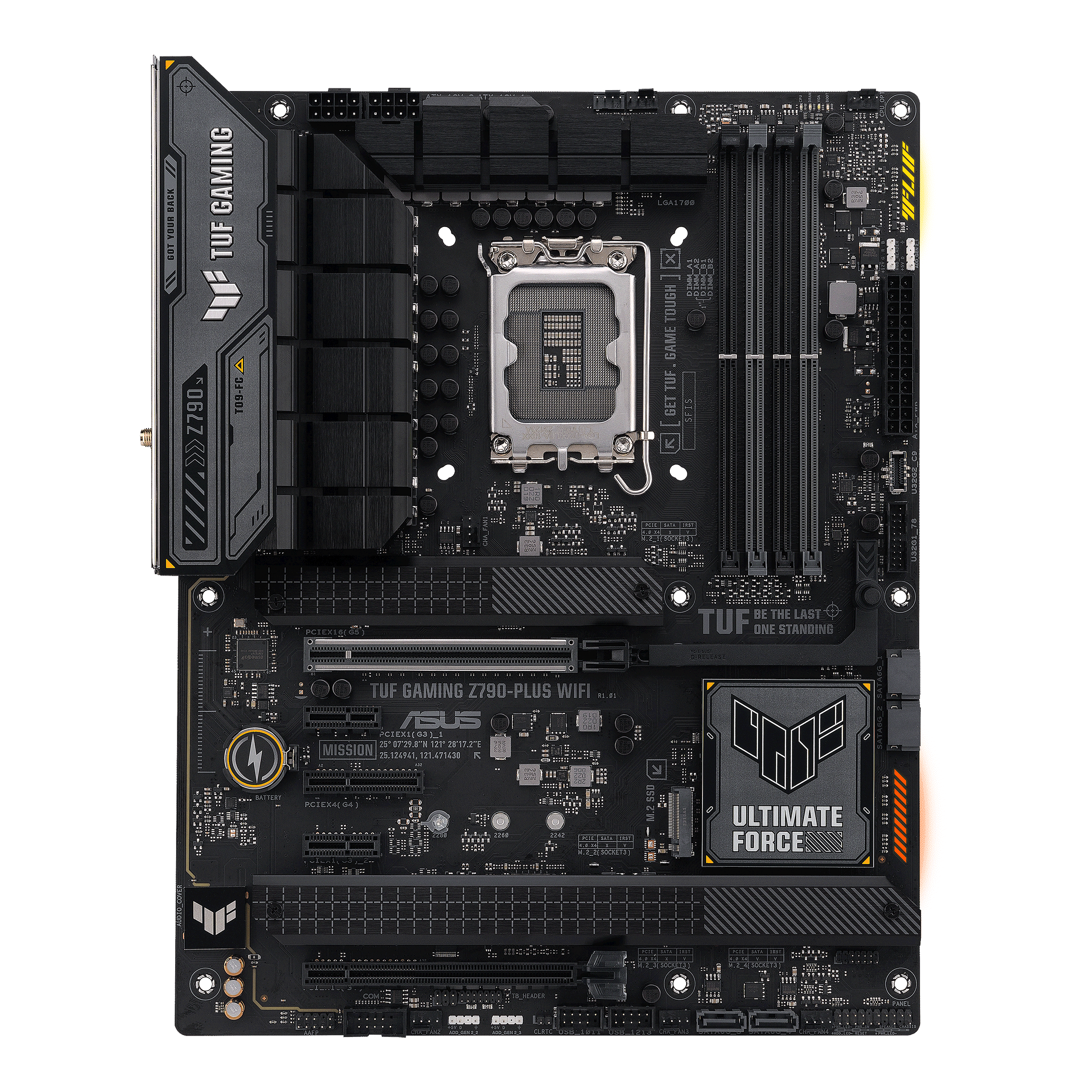 Материнская плата ASUS TUF GAMING Z790-PLUS WIFI, Socket1700, Intel Z790, 4xDDR5 DIMM, 2PCI-Ex16, 4SATA3, 7.1-ch, 2.5GLAN, 11 USB 3.2, 3 USB Type-C, HDMI, DP, ATX, Retail