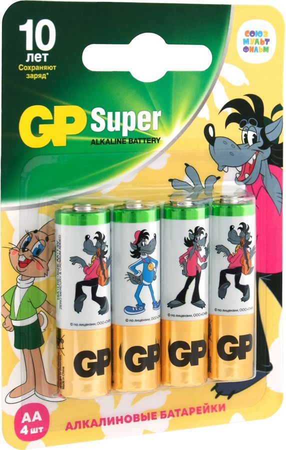

Батарея GP Super Alkaline, AA (LR6), 1.5V, 4 шт. (15ASMF-2CR4)