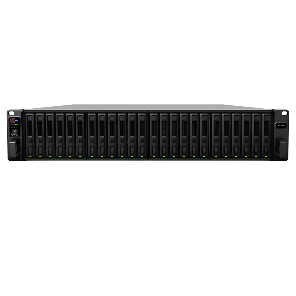 

Сетевой накопитель (NAS) Synology FlashStation FS3600, 24x2.5" SATA3/SAS 12G HDD, 4x1 Гбит/с + 2x10 Гбит/с, 2xUSB 3.X, Intel Xeon D-1567/12x2.1 ГГц, DDR4 16Gb, 500W, 2U, (FS3600), FS3600