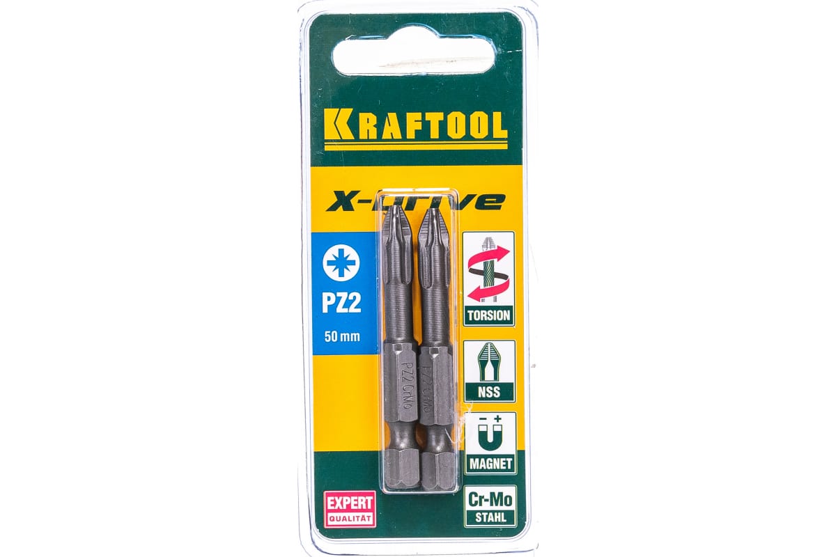 Бита односторонняя Kraftool PZ2, 50 мм, 1/4 (тип Е)