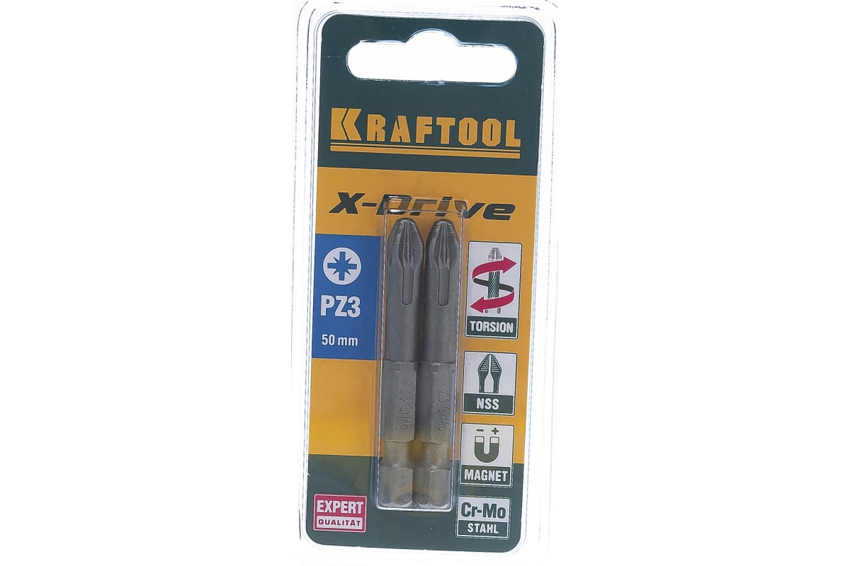 Бита односторонняя Kraftool PZ3, 50 мм, 1/4 (тип Е)