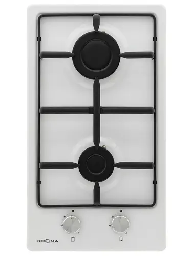 Газовая варочная панель Krona PARTITA 30 WH 2 конфорки, белая