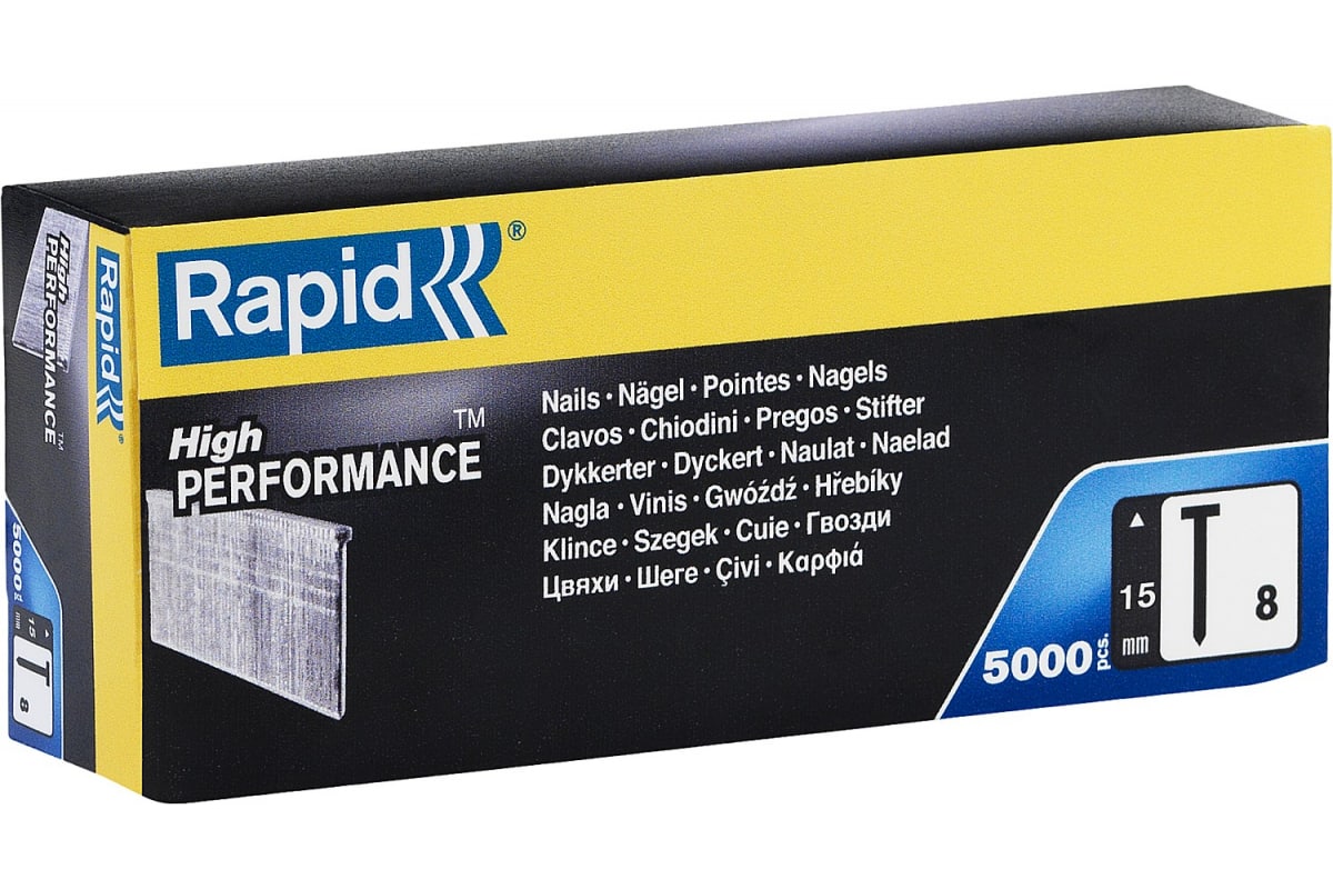 

Закаленные супертвердые гвозди RAPID тип 300, 47/F/055/049/300/J/SK50, сечение: 1.0х1.25мм, длина: 1.5 см (40100532) 5000 шт., тип 300