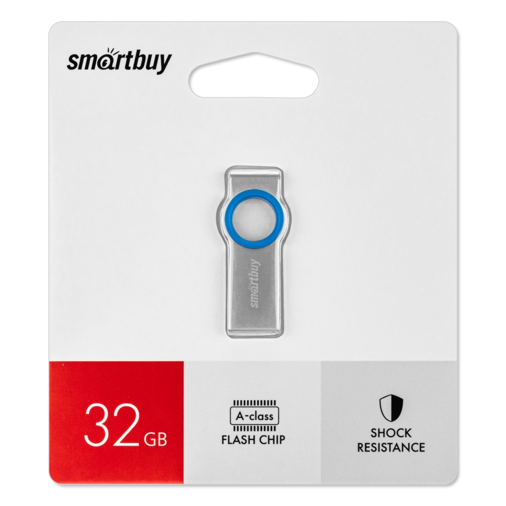 

Флешка 32Gb USB 2.0 SmartBuy MC2, серебристый/синий (SB032GBMC2)