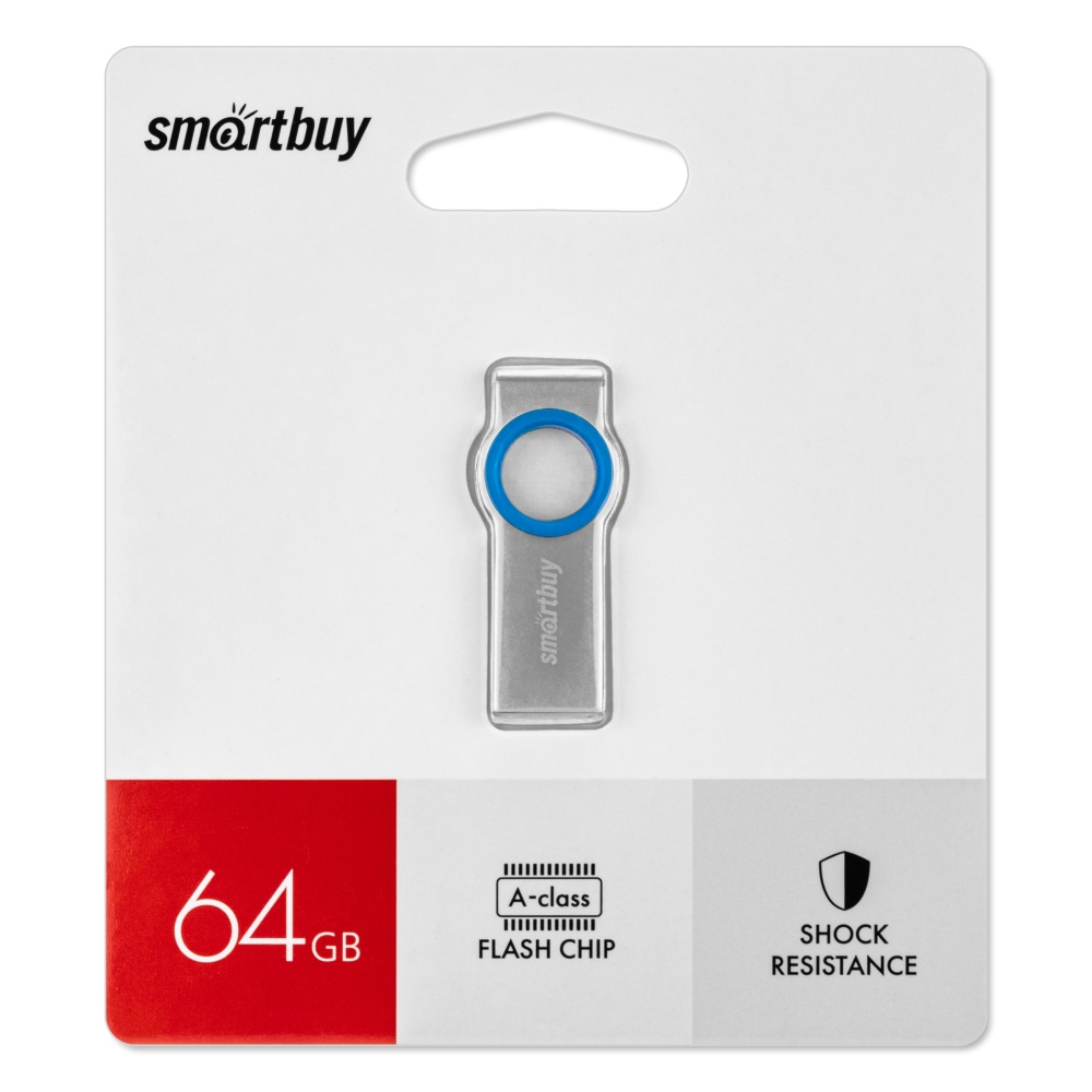 

Флешка 64Gb USB 2.0 SmartBuy MC2, серебристый/синий (SB064GBMC2)