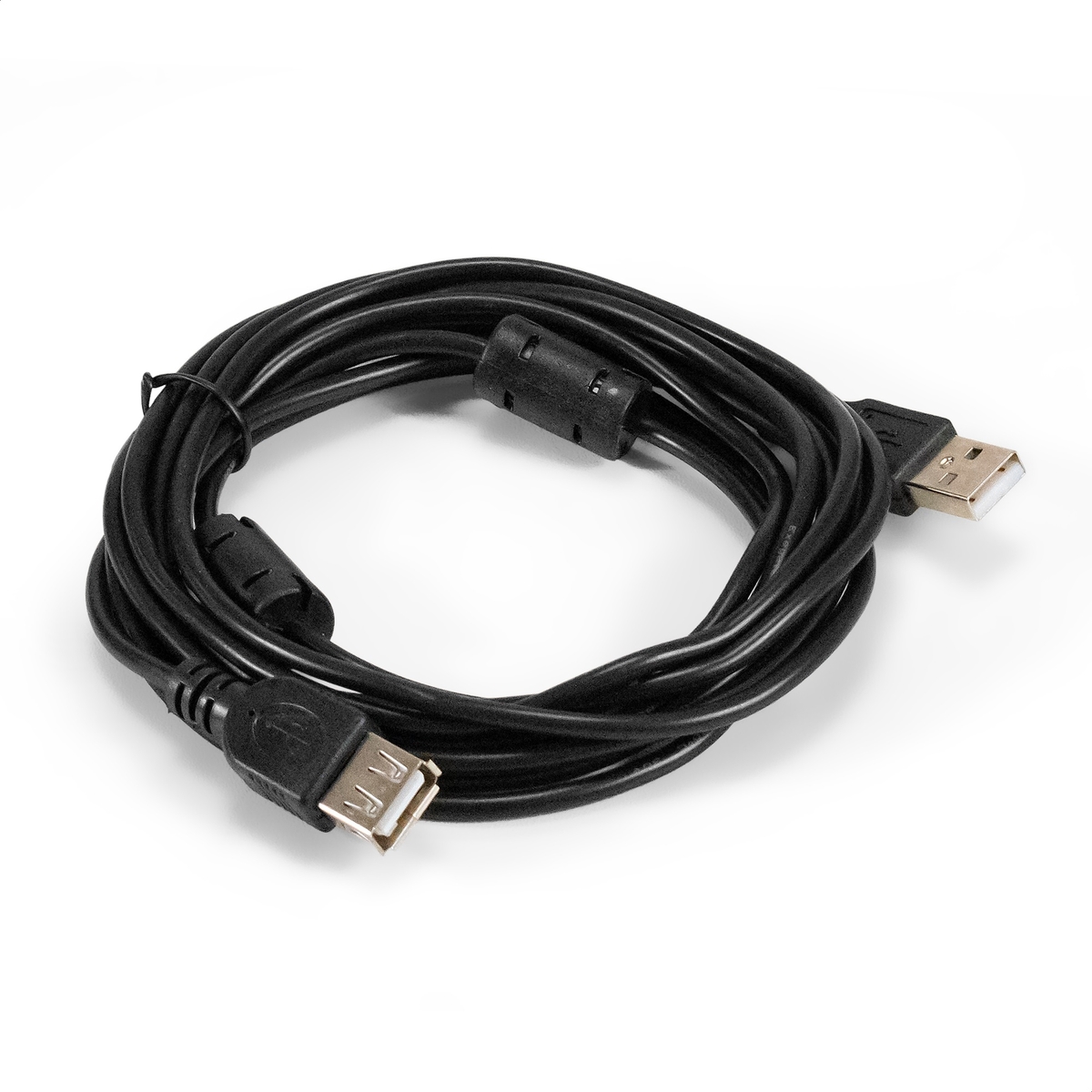 Кабель-удлинитель USB 2.0(Am)-USB 2.0(Af), ферритовый фильтр, 3 м, черный, Exegate EX-CCF-USB2-AMAF-3.0F (EX294763RUS) - фото 1