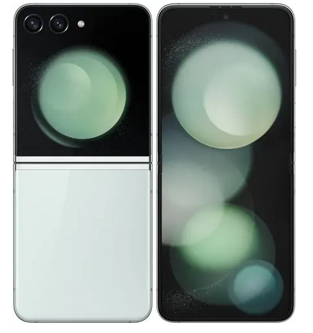 

Смартфон Samsung Galaxy Z Flip5, 6.7" 2640x1080 Dynamic AMOLED 2X, Qualcomm Snapdragon 8 Gen 2, 8Gb RAM, 512Gb, 3G/4G/5G, NFC, Wi-Fi, BT, 2xCam, 2-Sim, 3700 мА⋅ч, USB Type-C, Android 13, мятный (SM-F731BLGHCAU), Galaxy Z Flip5