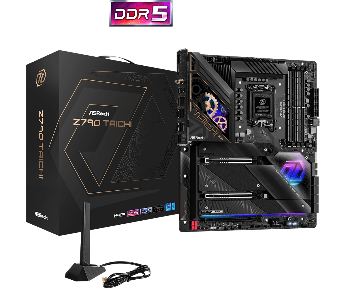 

Материнская плата ASRock Z790 TAICHI, Socket1700, Intel Z790, 4xDDR5 DIMM, 2PCI-Ex16, 8SATA3, 5.1-ch, 2.5GLAN, 12 USB 3.2, 1 USB Type-C, HDMI, EATX, Retail, Z790 TAICHI