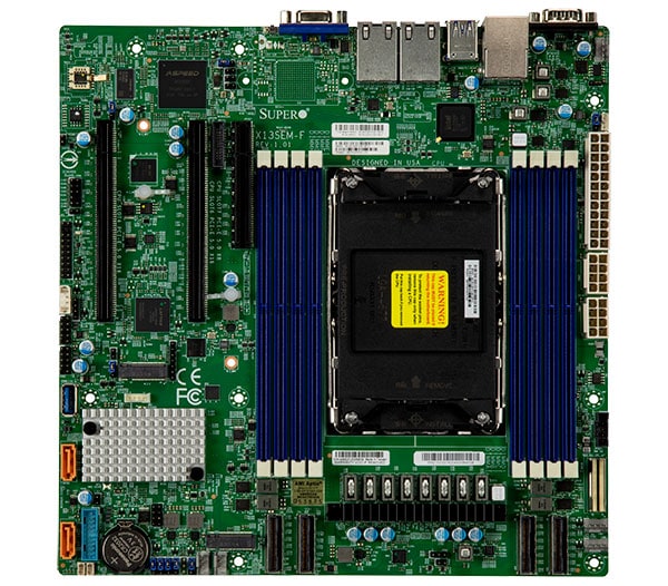 

Материнская плата Supermicro X13SEM-F, 1xLGA4677, Intel C741, 8xDDR5, 2PCI-Ex16, PCI-Ex8, 2xM.2-PCI-E, 10SATA3 RAID 0/1/5/10, 2xGLAN, IPMI, 6xUSB 2.0, VGA, mATX, Bulk (MBD-X13SEM-F-B), X13SEM-F