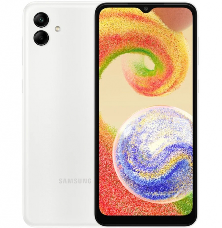 

Смартфон Samsung Galaxy A04, 6.5" 720x1600 PLS, MediaTek Helio P35, 3Gb RAM, 32Gb, 3G/4G, Wi-Fi, BT, 2xCam, 2-Sim, 5000 мА⋅ч, USB Type-C, Android 12, белый (SM-A045FZWDMEB), Galaxy A04