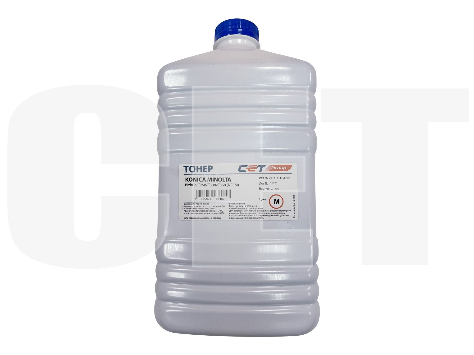 

Тонер CET NF8M TN-324, бутыль 500 г, пурпурный, совместимый для Konica Minolta Bizhub C258/C308/C368 (CET111111M-500), TN-324