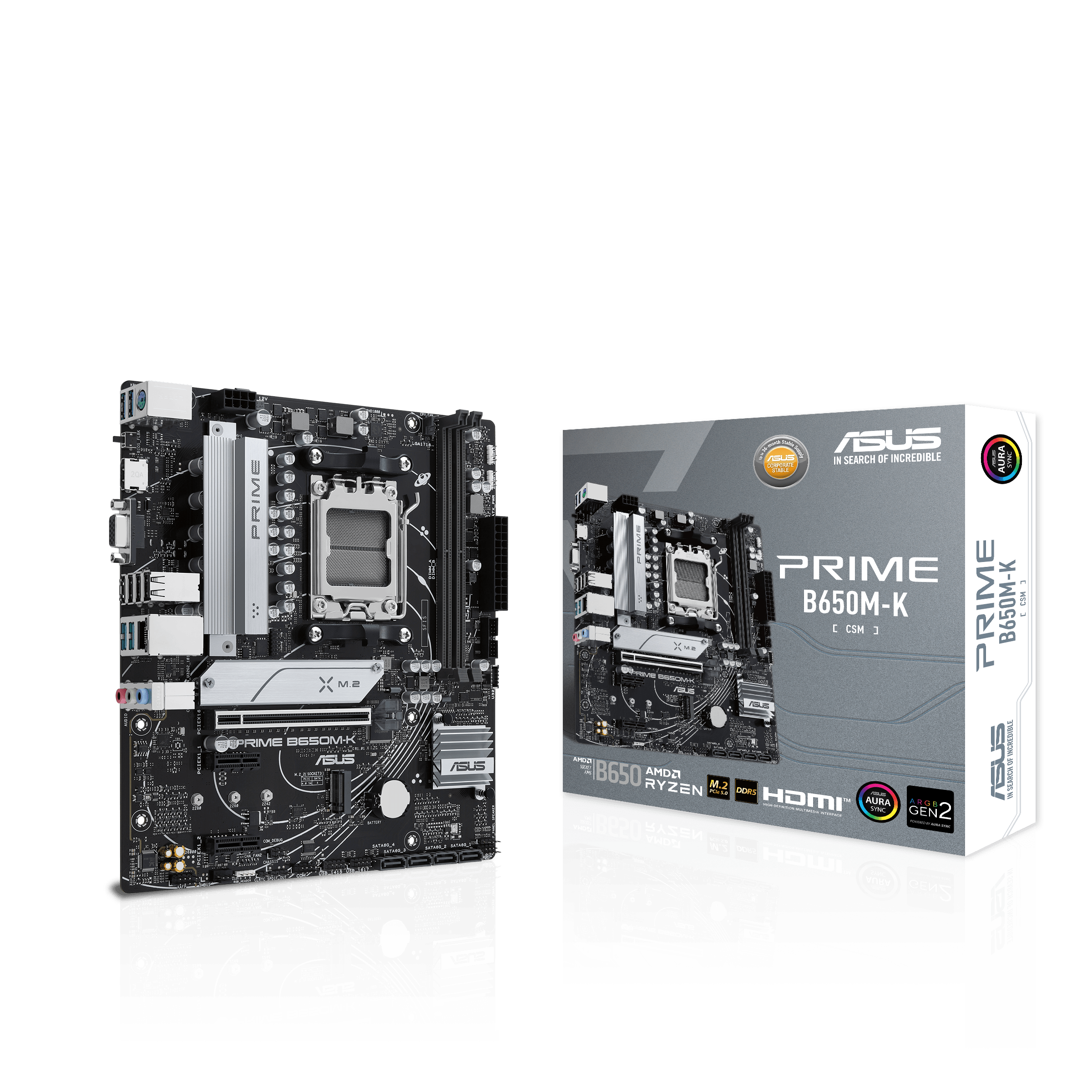 Материнская плата ASUS PRIME B650M-K, AM5, AMD B650, mATX