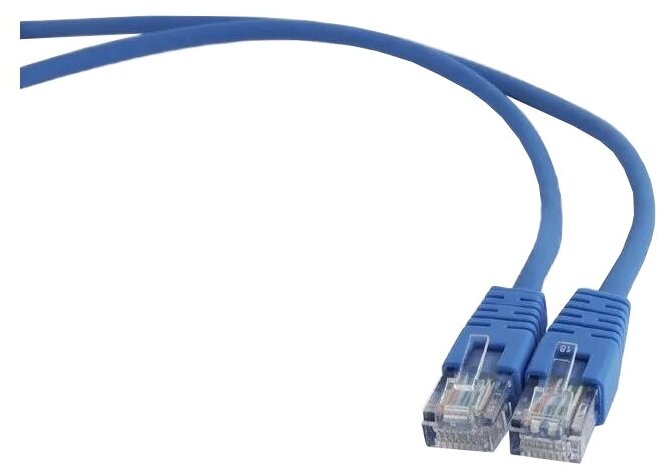 Патч-корд UTP кат.5e, 0.5 м, RJ45-RJ45, синий, CU, Bion (BPC-U5E101-0.5M-BL)