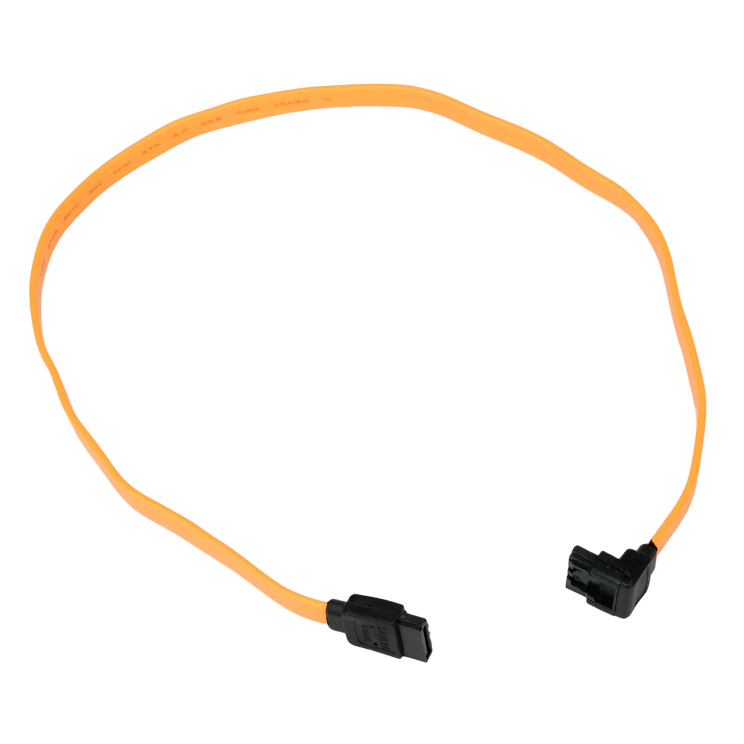 Шлейф SATA 7pin(M)-SATA 7pin(M) Cablexpert, 50 см, угловой/прямой, защелка, желтый (CC-SATAM-DATA90-YL-50CM)