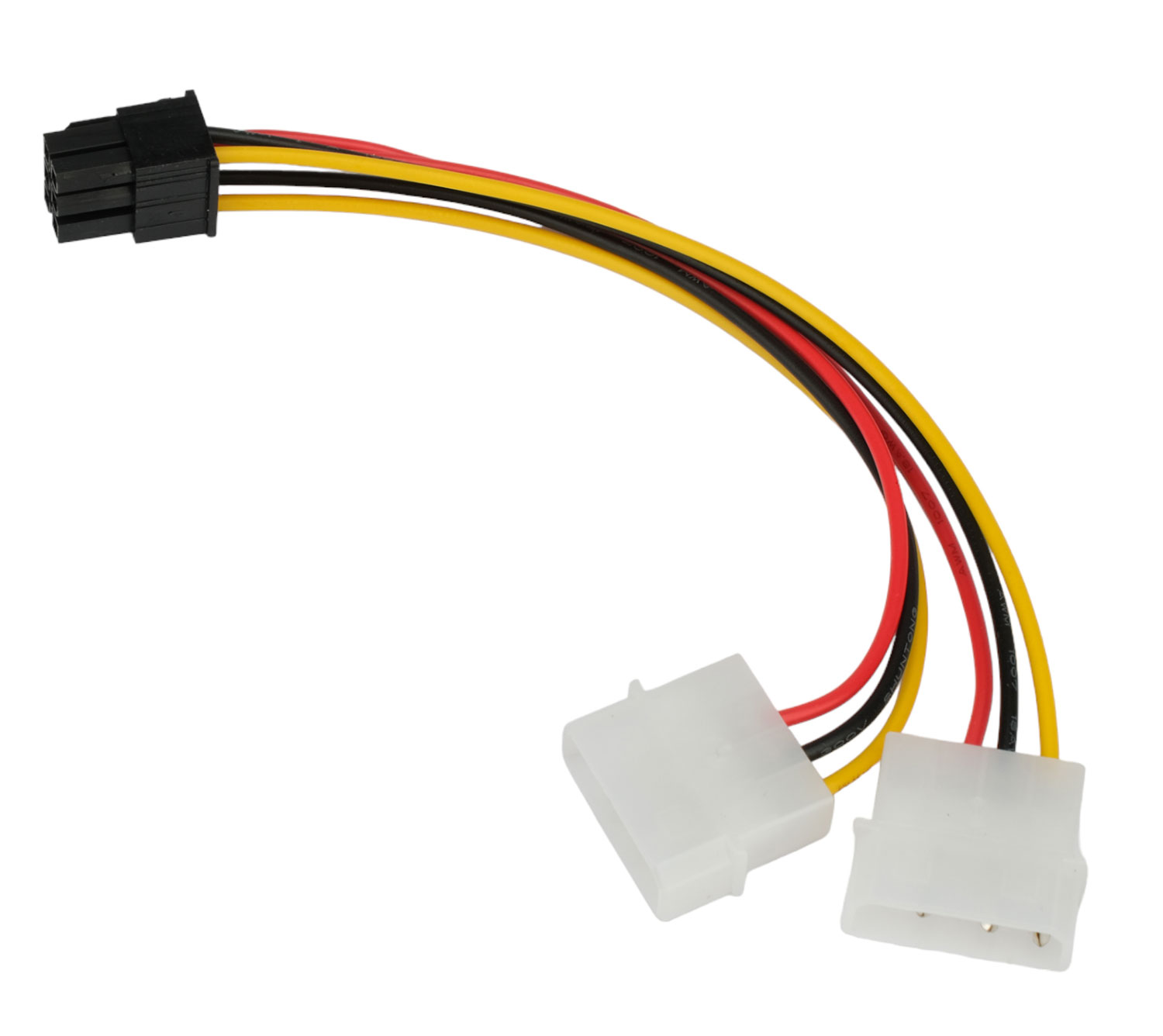 Шлейф 2xMolex(M)-PCI-E 6-pin(M) Cablexpert, 15 см, прямой (CC-PSU-63-15CM)