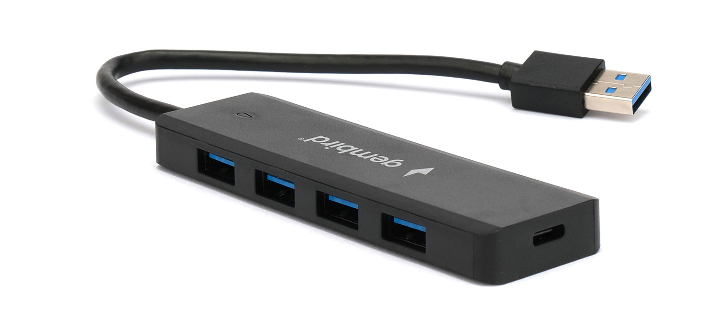 USB-концентратор Gembird UHB-C414, 4xUSB 3.0, 1 (для питания)xUSB-C, черный (UHB-C414) - фото 1