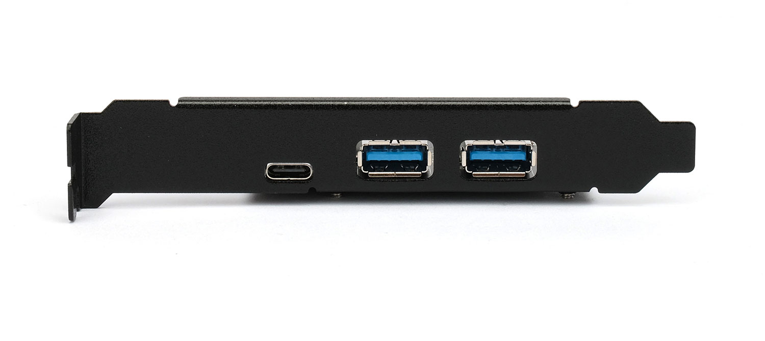 Контроллер USB 3.0 Gembird SPCR-03, 2xUSB 3.0 + 1xType-C, SATA 15 pin (M), PCI-Ex1