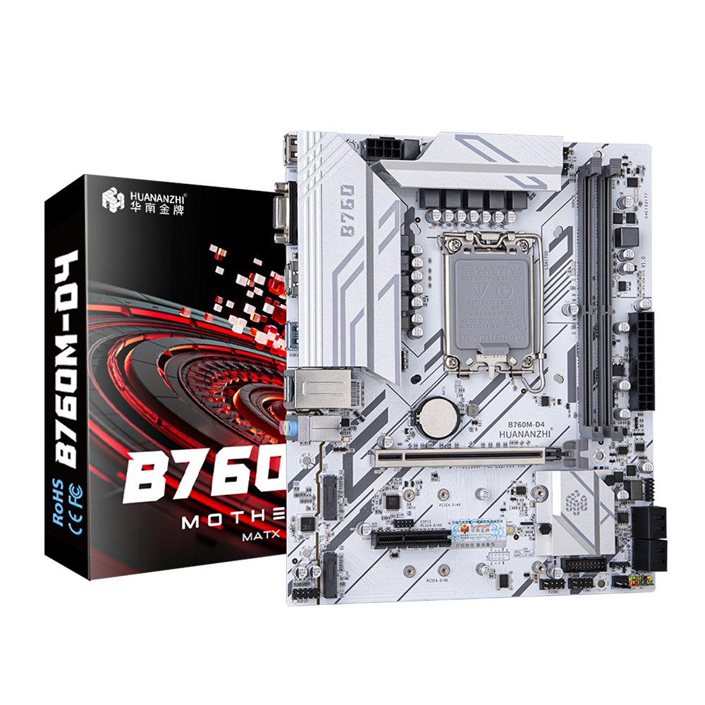 

Материнская плата HUANANZHI B760M-D4-B, Socket1700, Intel B760, 2xDDR4, PCI-Ex16, 4SATA3, 5.1-ch, GLAN, 4 USB 3.2, VGA, HDMI, DP, mATX, Retail, B760M-D4-B