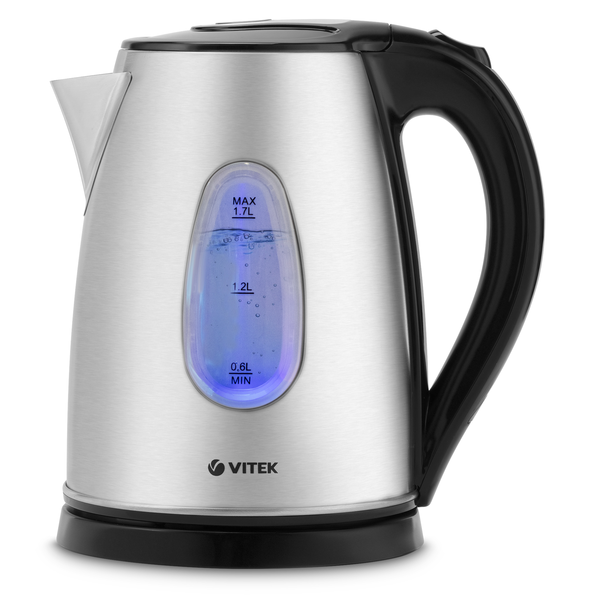 

Чайник VITEK VT-7052 1.7л. 2.2 кВт, нержавеющая сталь, серебристый/черный, VT-7052