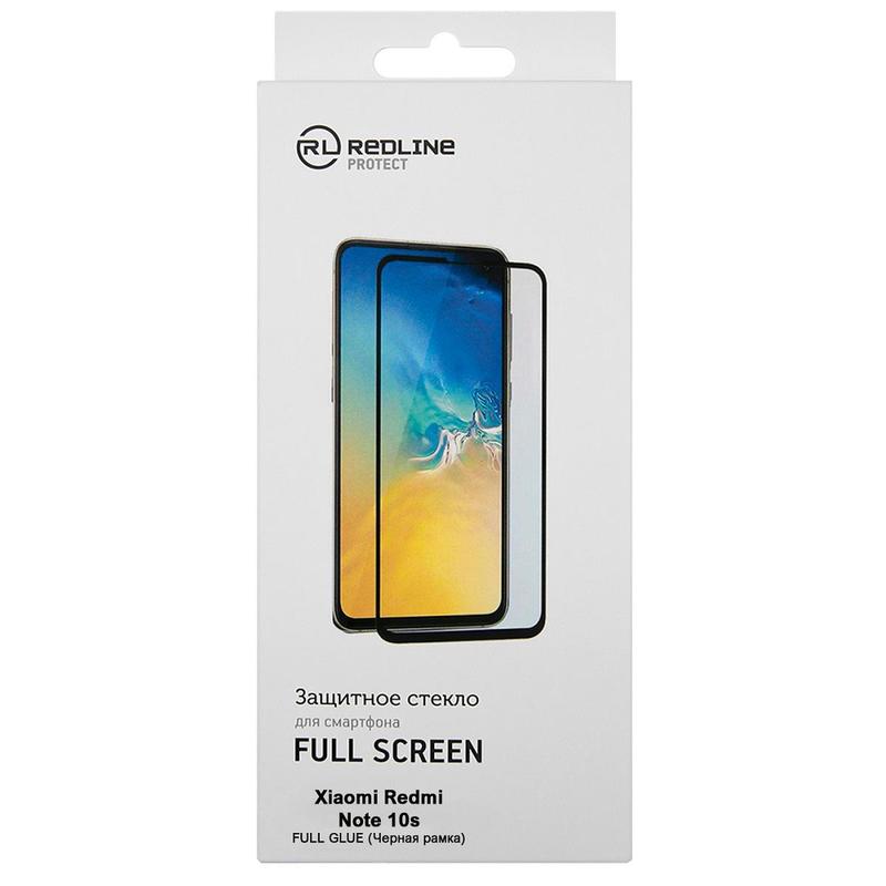 

Защитное стекло Red Line для экрана смартфона Xiaomi Redmi Note 10s, FullScreen, черная рамка (УТ000024055)