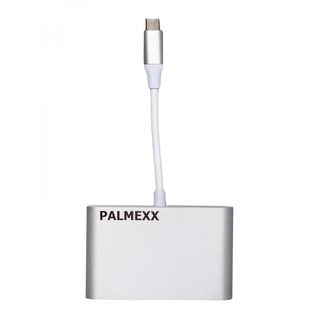 Хаб (разветвитель) Palmexx, 1xUSB 3.0, 1 (для питания)xUSB-C, серебристый + SVGA (PX/HUB-057)