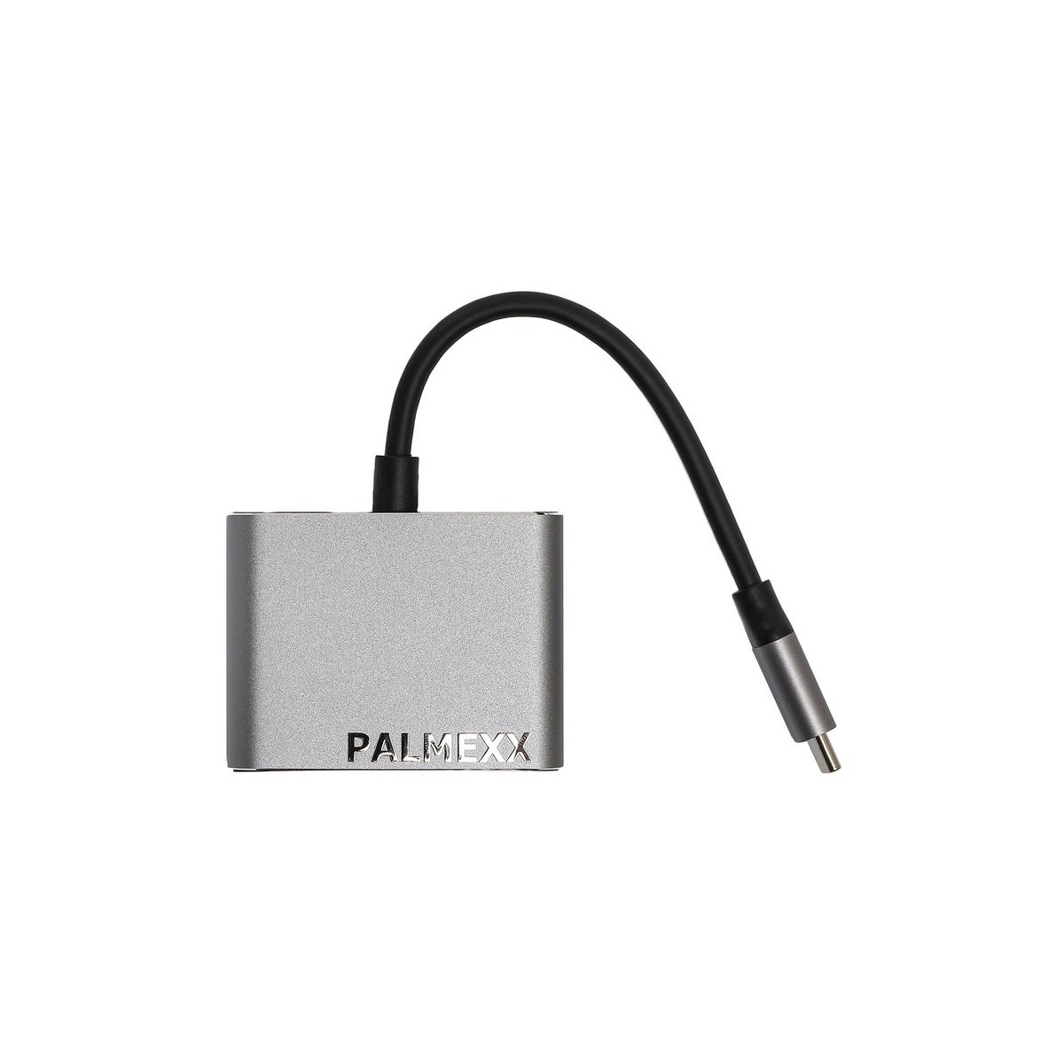 Хаб (разветвитель) Palmexx, 1xUSB 3.0, 1 (для питания)xUSB-C, серый + 2xHDMI (PX/HUB-002)